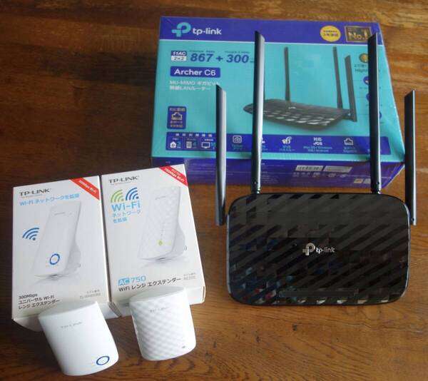 ★数日前まで使っていました★TP-Link★WiFi無線LANルーター★Archer C6★中継器2台付★TL-WA850RE★RE200★いろいろと遊んでみてください