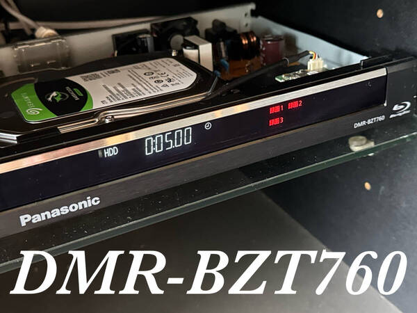 【HDD容量:2TB SEAGATE製(使用時間:9074時間)交換済】★Panasonic DMR-BZT760 3番組同時録画★《純正リモコン付き》★2014年製★