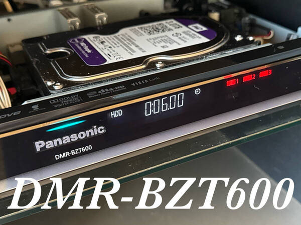 【HDD:500GB⇒3TB 新品WD製HDD換装済】★Panasonic DMR-BZT600 3番組同時録画★《新品リモコン付き》★