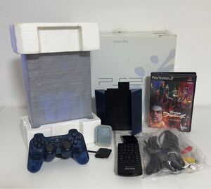 (27) ★動作確認済★ SONY ソニー PlayStation2 SCPH-37000 L オーシャンブルー OCEAN BLUE プレイステーション2 プレステ2 PS2