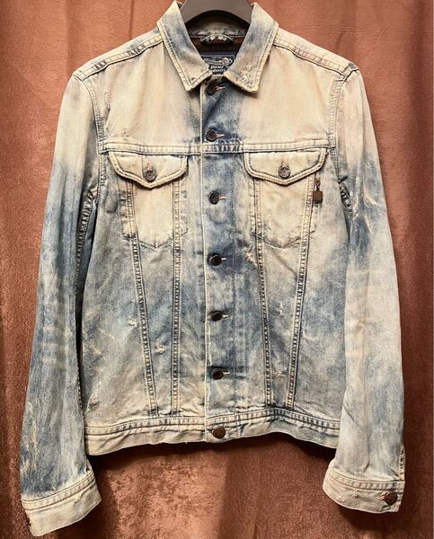 MADE IN ROMANIA製 Diesel Industry ダメージ加工 デニムジャケット ライトインディゴ Mサイズ ディーゼル インダストリー Gジャン