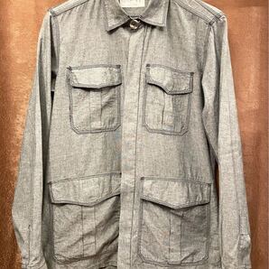 JUN 取り扱い MADE IN ITALY製 AFTI ダンガリーシャツジャケット ブラック 40サイズ イタリア製 ジュン デニムジャケット 黒