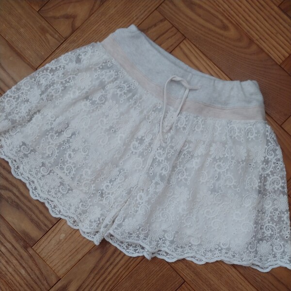 *used*デニム&ダンガリー*レース*ショートパンツ*130㎝*ハーフパンツ*キュロット*DENIM DUNGAREE*go to hollywood*Fith*