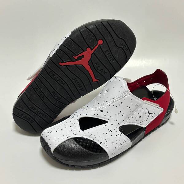 NIKE JORDAN FLARE PS サンダル 白 赤 黒 20cm ジョーダン フレア クロッグ シャワサン レッド CI7849-106