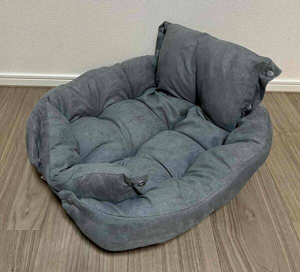 見切り品 【訳あり】 犬用 クッションベッド アッシュグレー Sサイズ 3way 多機能マット 丸洗いOK ペット
