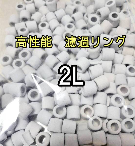 水質浄化抜群 リングろ材 2L約15mm バクテリア アクアリウム 金魚 熱帯魚 メダカ グッピー 金魚 錦鯉