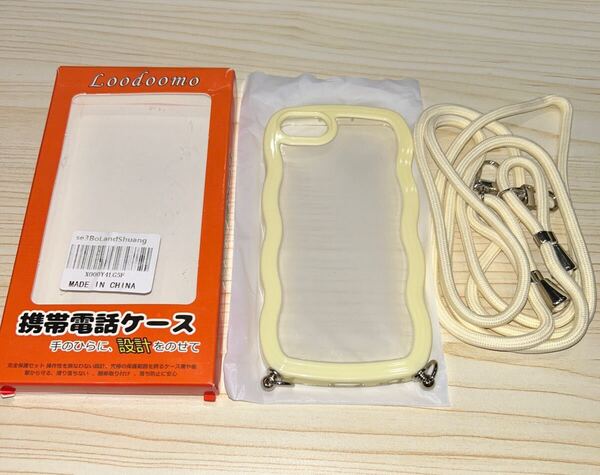 j142 iPhone SE3 SE2 ケース ショルダー スマホケース 創意 個性 肩掛け 首掛け 透明 TPU 薄型 耐衝撃 アイフォンSE3/SE2/8/7(イエロー)