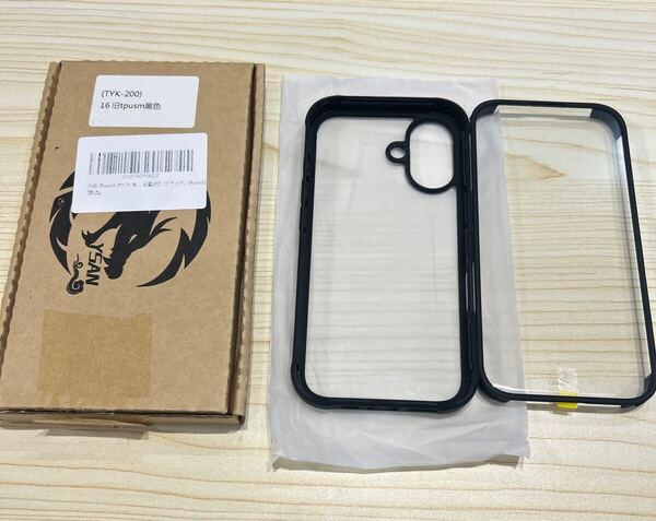 j132 iPhone16 ケース 360度全面保護 米軍MIL規格 透明 耐衝撃 シリコーンフレーム 滑り止めバンパー ワイヤレス充電対応 (ブラック)