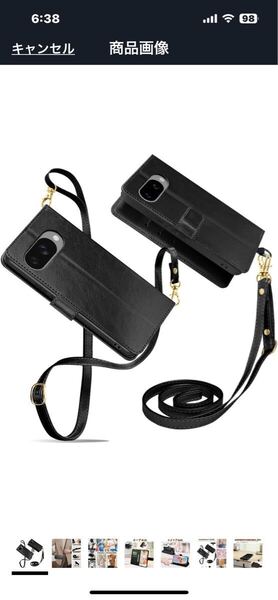 j40 Google Pixel 9a ケース 手帳型 ショルダー 肩掛け マグネット式 カード収納 スタンド機能 高級PUレザー 耐衝撃 擦り傷防止(ブラック)