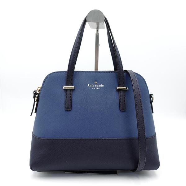 未使用級 kate spade ケイトスペード 2WAY ハンドバッグ ショルダーバッグ ネイビー ブラック バイカラー レディース