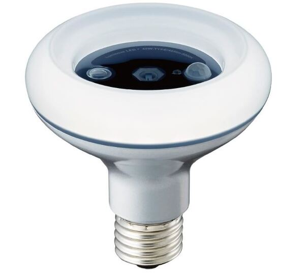 ◆送料無料◆新品◆DOSHISHA◆トイレ・玄関・脱衣所用 LED消臭電球 昼白色 40W形相当◆人感センサー付/マイナスイオン発生器付◆LDDR-40NHS