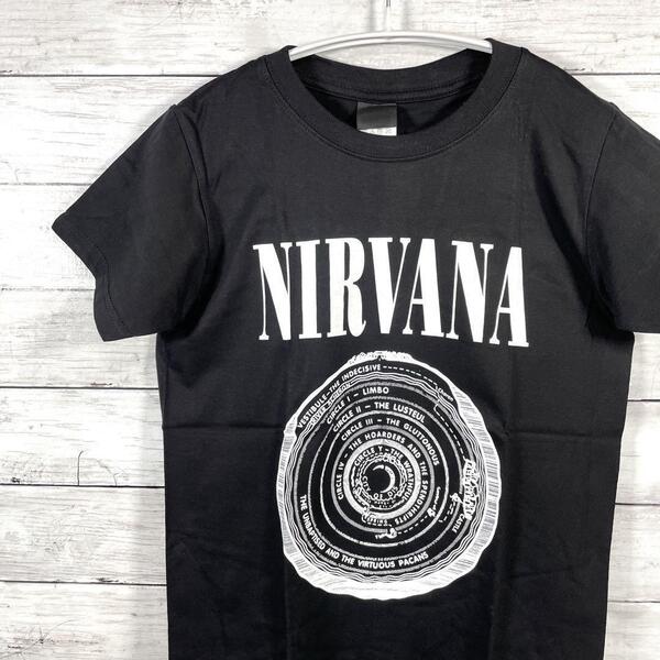 Nirvana ニルヴァーナ バンドTシャツ サークルロゴ ロックTシャツ L黒 メンズ