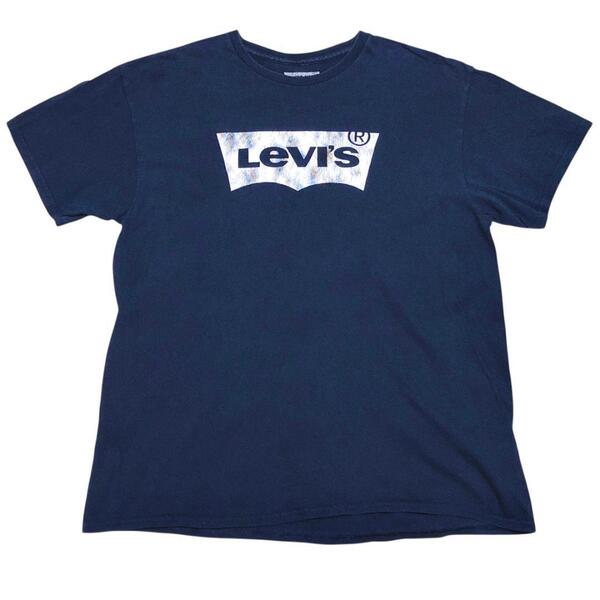 Levi's リーバイス 半袖Tシャツ ロゴT ネイビー 夏物古着k74 L相当