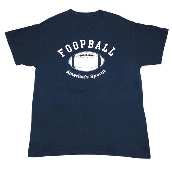US古着 半袖Tシャツ アメリカンフットボール ネイビー 夏物古着k83① L相当