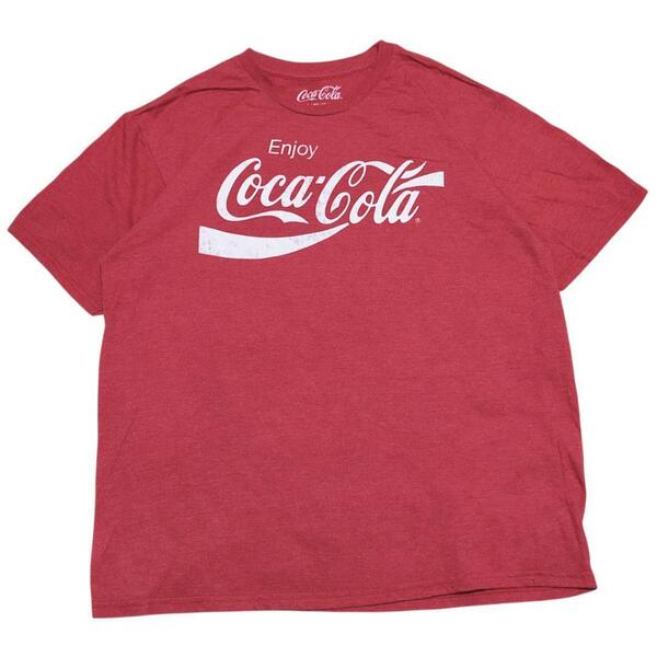 コカ・コーラ 半袖Tシャツ US企業 レッド ロゴT 夏物古着cl5① XL相当