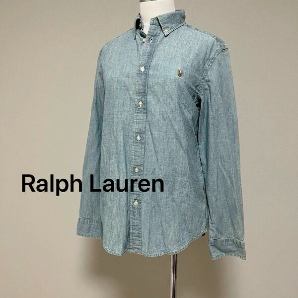 RALPH LAUREN ラルフローレン レディース キッズ ボタンダウンシャツ 長袖シャツ デニムシャツ ダンガリーシャツ ポニー刺繍 7528FH