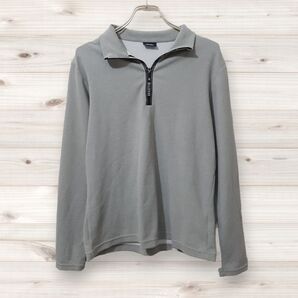 D0171 エレッセ ellesse ポロシャツ 長袖 (L) グレー 無地 レギュラーカラー 春秋冬