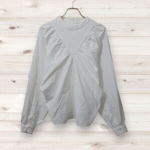 D0259 セレクトモカ SELECT MOCA ブラウス 長袖 (F) 白 Uネック 綿/コットン