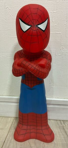 marvel マーベル スパイダーマン 貯金箱 ソフビ フィギュア 現状品