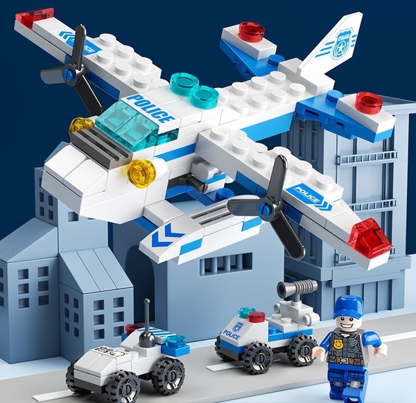 レゴ ブロック 警察 飛行機 キット LEGO 互換品