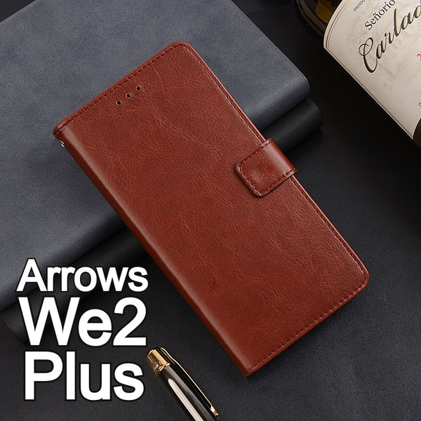 arrows We2 Plus 手帳型 ブラウン スマホケース (ゆうパケ)