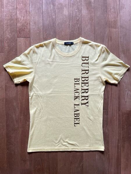 BURBERRY BLACK LABEL バーバリーブラックレーベル 半袖Tシャツ イエロー ハイブランド メンズ 古着 2(M)