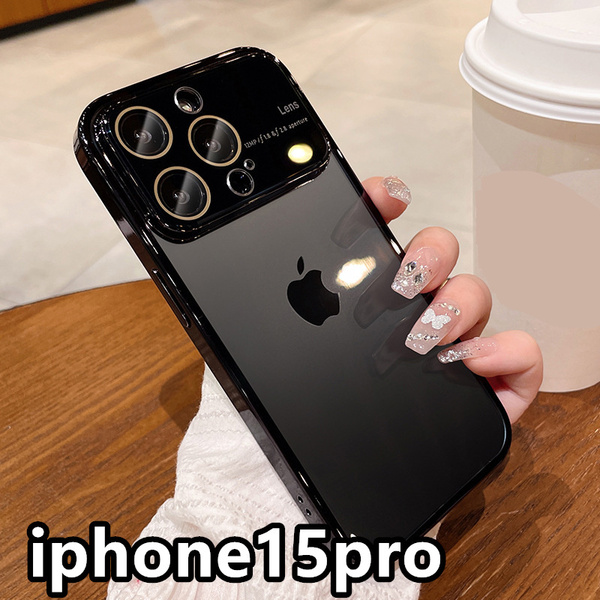 iphone15proケース カーバー TPU 可愛い お洒落 耐衝撃 ブラック1