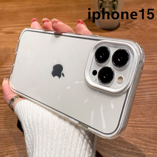 iphone15ケース カーバー TPU 可愛い お洒落 ホワイト 軽量 ス 耐衝撃 661