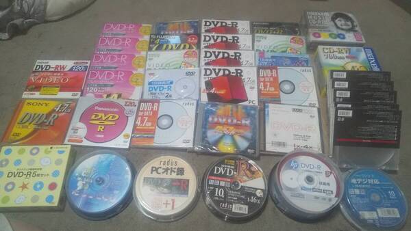 記録メディア DVD-R DVD-RW CD-R CD-RW ソニー パナソニック HP マクセル TDK スピンドル 等 まとめて 地デジ 録画