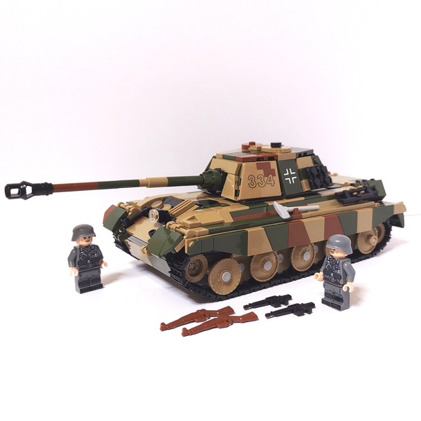 ドイツ軍 ティーガーⅡ 重戦車 迷彩仕様 レゴ互換 ミリタリー 兵器 ティーガー2 タイガー