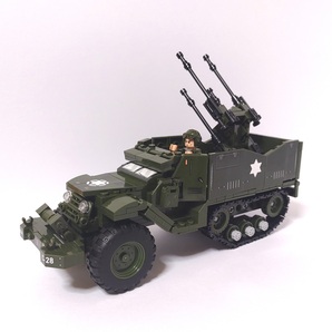 アメリカ軍 M16 MGMC 対空自走砲 レゴ互換 ミリタリー 兵器 対空砲 ハーフトラック ブローニング重機関銃