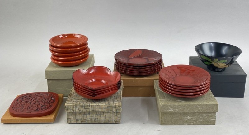 塗器 仙台堆朱 5枚セット珍しい品 工芸品
