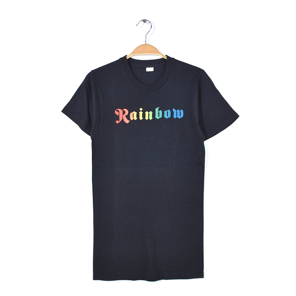【送料無料】70s レインボー USA製 ヴィンテージTシャツ ロックT バンT ロングリブロックンロール ポリドールレコードプロモ用 M @AAB1406