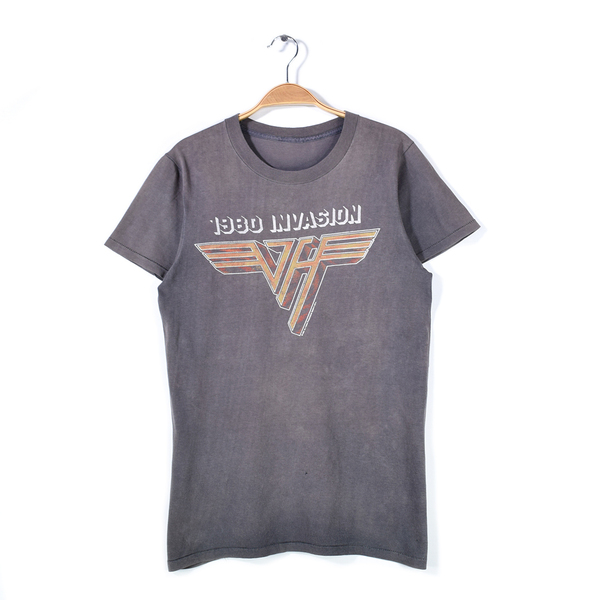 【送料無料】80s ヴァンヘイレン ヴィンテージTシャツ ロックTシャツ フェード VAN HALEN メンズM相当 古着 @AAB1312