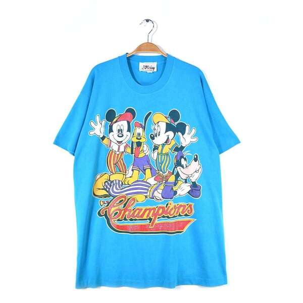 【送料無料】80s ミッキーマウス USA製 ヴィンテージTシャツ ミニーマウス グーフィー プルート ディズニー メンズXL相当 古着 @BB0773