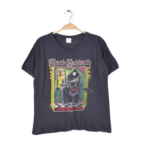 【送料無料】70s ブラックサバス パキスタン製 ヴィンテージTシャツ ロックTシャツ 666 BLACK SABBATH メンズM 古着 @AAB1444