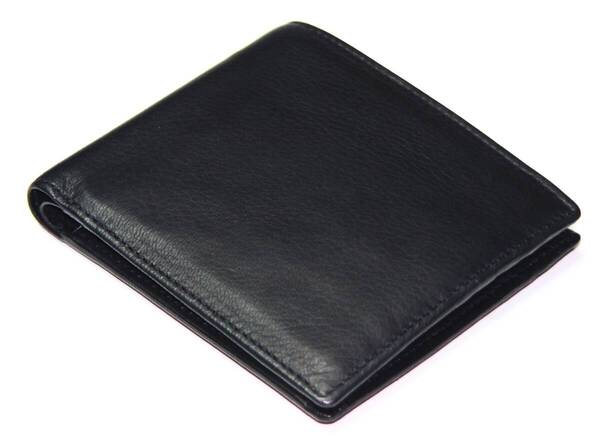 【物価高応援タイムセール】【送料込み】【期間限定】【新品】【税込み】ディアスキン 鹿革 牛革 日本製 小銭入れショートウォレット黒
