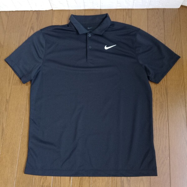 1974【中古】NIKE GOLF ナイキゴルフ ゴルフウェア 半袖 ポロシャツ メンズ サイズ L 黒