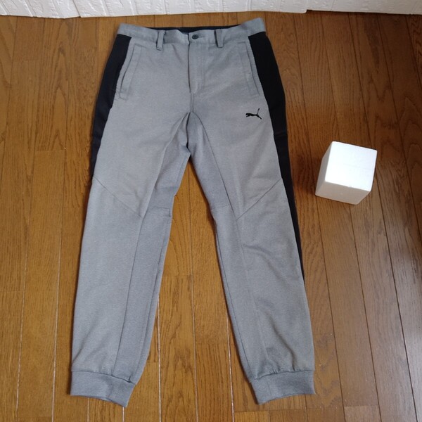 1989【中古】PUMA GOLF プーマゴルフ ゴルフウェア ロングパンツ メンズ サイズ M W78 黒グレー