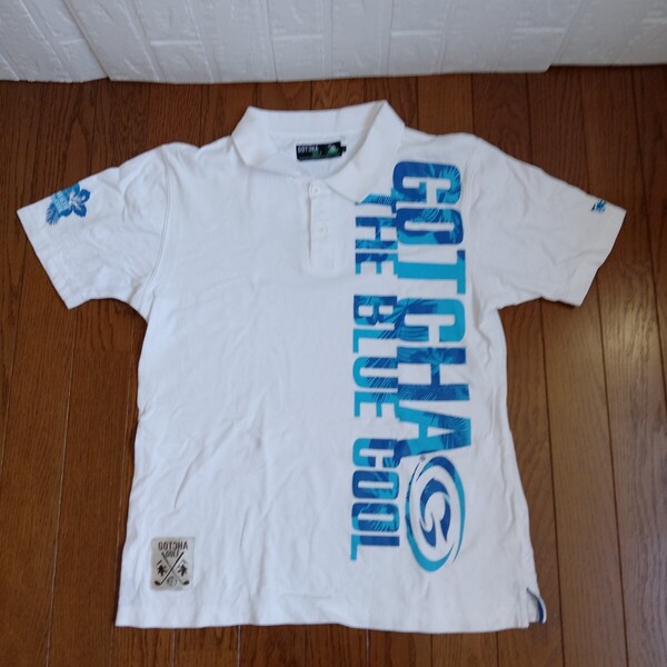 2025【中古】GOTCHA GOLF ガチャゴルフ ゴルフウェア 半袖ポロシャツ メンズサイズ L 白