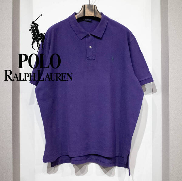 S / POLO RALPH LAUREN ポロ ラルフローレン EXCLUSIVE OF DECORATION 半袖 ポロシャツ パープル カラフルポニー 刺繍 古着 メンズ