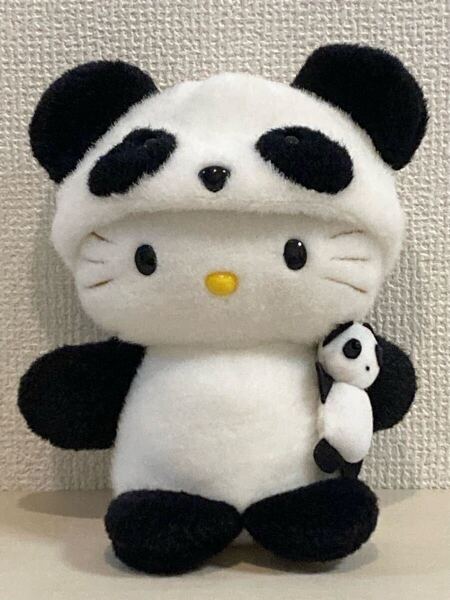 【vintage】 Sanrio Hello Kitty panda cosplay サンリオ ハローキティ パンダ コスプレ ぬいぐるみ 1998年製 【美品】