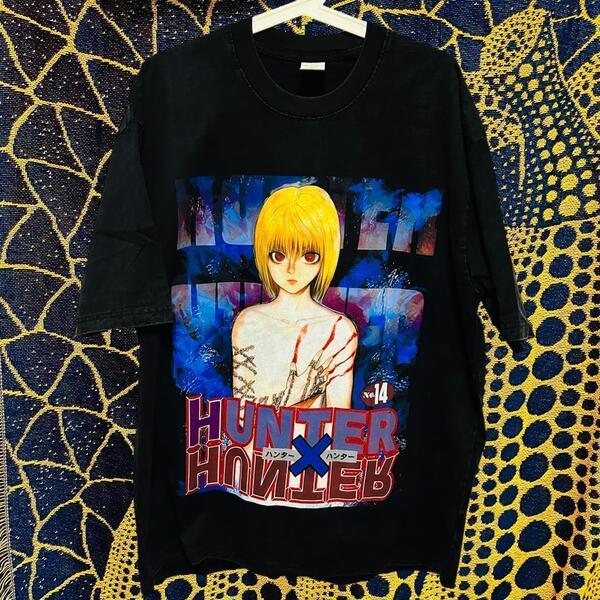 ハンターハンター 漫画 メンズ リプリント Tシャツ 新品 ウォッシュ加工 クラピカ キルア ゴン リプリント ハイデザイン アニメT