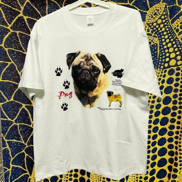 パグ 犬 はなぺちゃ 半袖 Tシャツ 夏 新品 お洒落 XL 2XL フレブル レトロ パグ ビンテージ リプリント Tシャツ 半袖 メンズ 新品 個性的