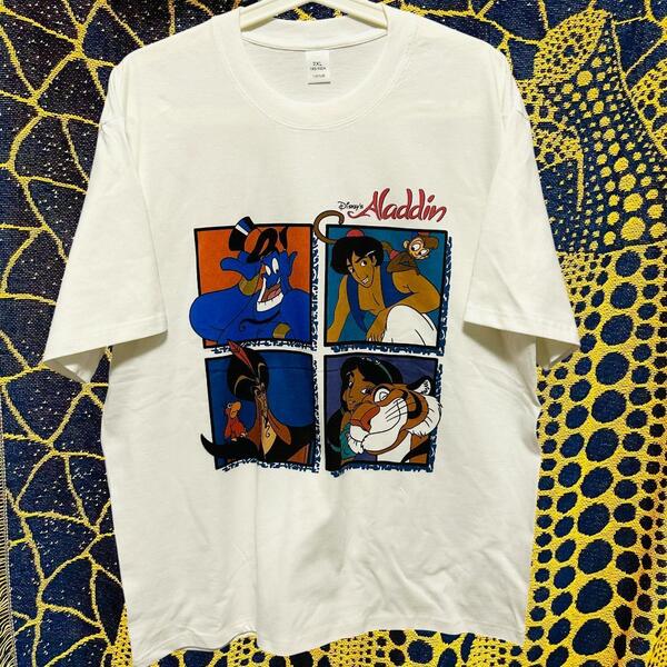 アラジン 半袖 Tシャツ 夏 新品 お洒落 XL 2XL 映画 アラジン アニメ リプリント Tシャツ 半袖 メンズ 新品 個性的