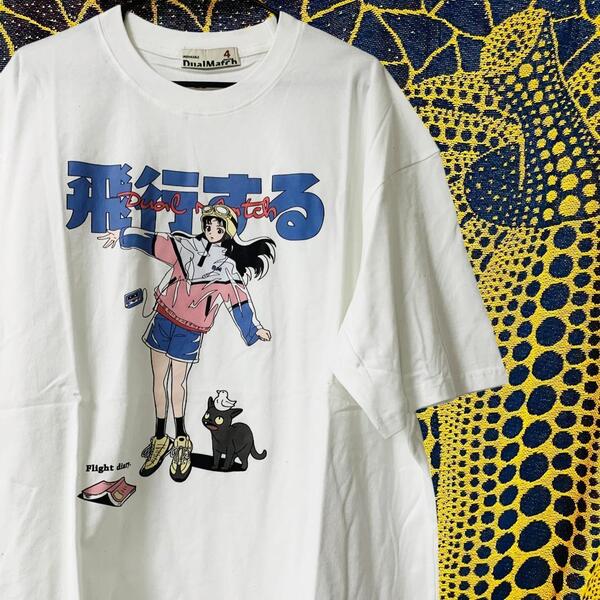 CAN FLY 半袖 reprint Tシャツ お洒落 XL 2XL ホワイト 飛行する リプリント Tシャツ 半袖 メンズ 新品 個性的 白