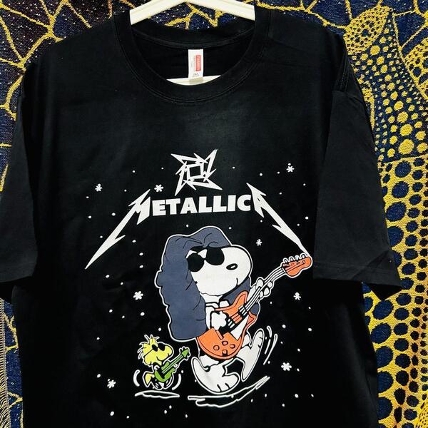 メタリカ Snoopy 半袖 Tシャツ 夏 新品 お洒落 XL 2XL Metallica スヌーピー リプリント Tシャツ 半袖 メンズ 新品 個性的