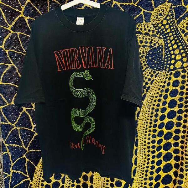 Nirvana Tシャツ カートコバーン グランジファッション バンドTシャツ メンズ 半袖 Tシャツ 新品 ロック L XL ブラック