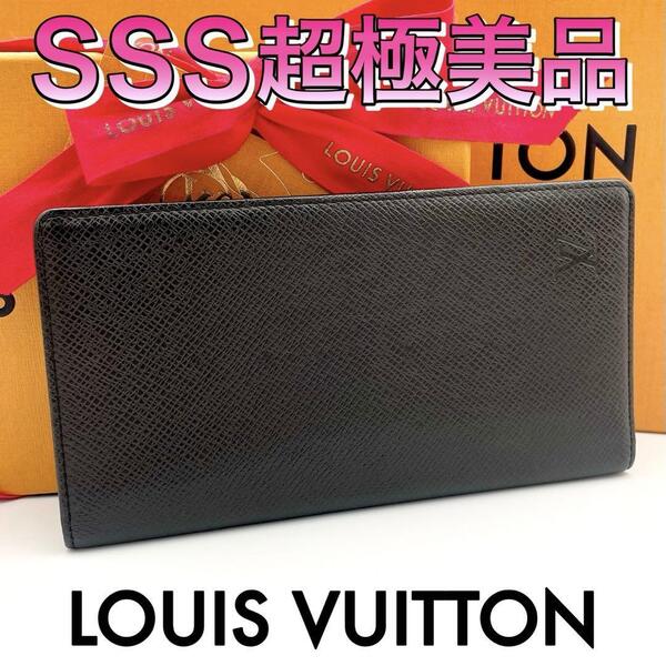 ☆極美品☆Louis Vuitton ルイヴィトン タイガ ポルト14カルトクレディ 二つ折り長財布 札入れ メンズ レディース ブラック 黒 ウォレット