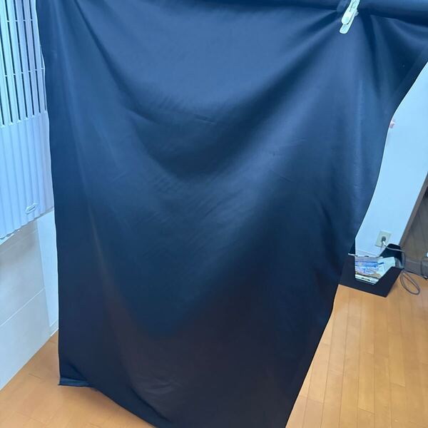 黒サテン生地 90cm幅 約2メートル